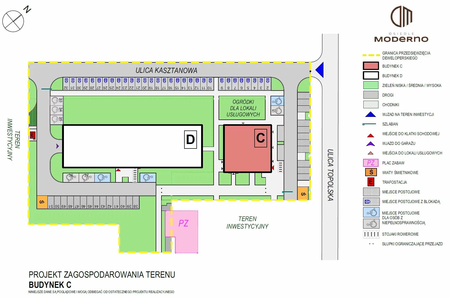 Plan zagospodarowania terenu - ul. Kasztanowej i Topolskiej